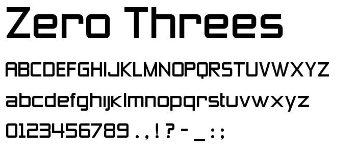 Zero Threes font